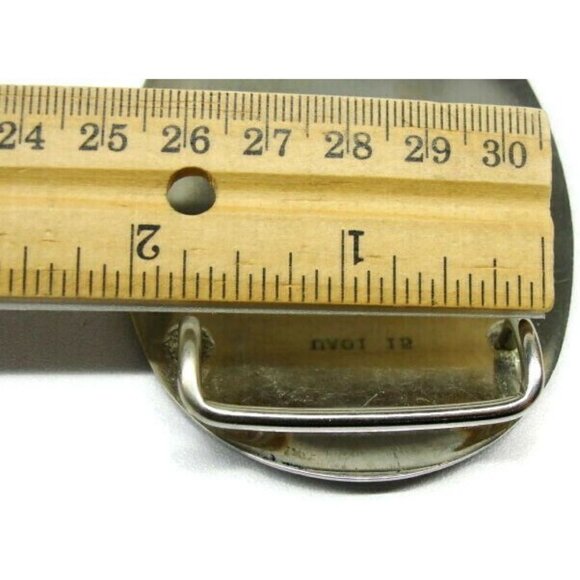 German Silver Etched Belt Buckle Fancy Design Western - Picture 7 of 9